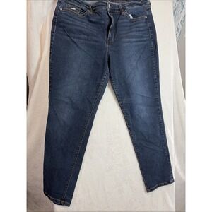 Nine West Women's Blue Denim Boyfriend Jeans Slim Fit, 5-Pocket, Size 16